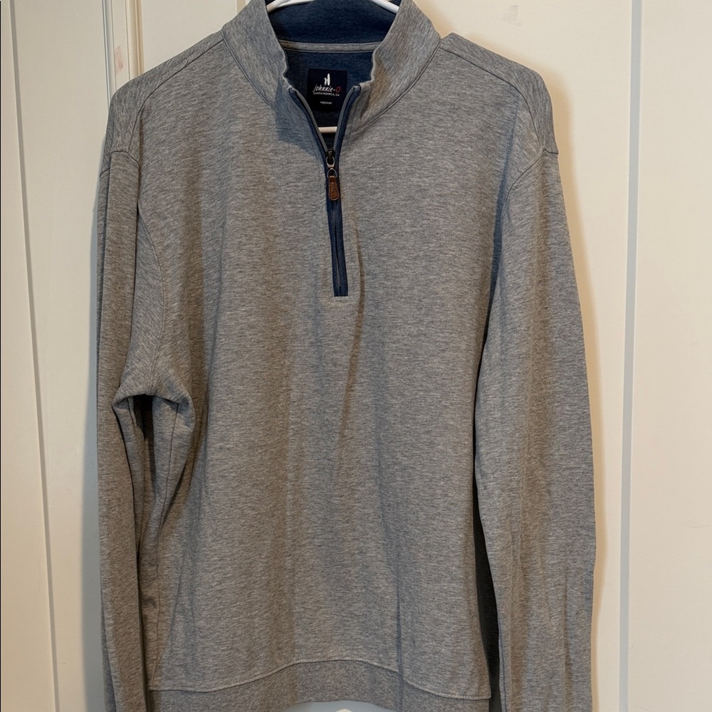 johnnie-O Heather Gray Zip-Up Sweater